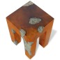 vidaXL Taburete de madera de teca maciza y resina