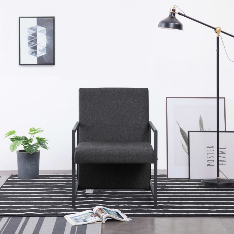 vidaXL Sillón de tela gris vidaXL Sillón de tela gris