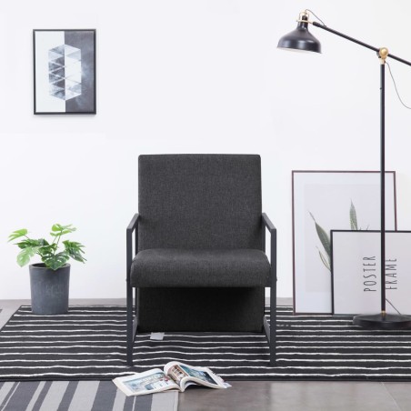 vidaXL Sillón de tela gris