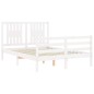 vidaXL Estructura de cama con cabecero madera maciza blanco 120x200 cm vidaXL Estructura de cama con cabecero madera maciza blanco 120x200 cm