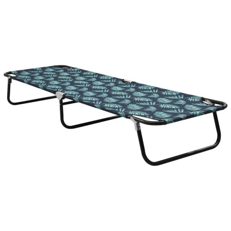 vidaXL Tumbona plegable de acero estampado de hojas