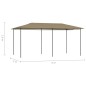 vidaXL Cenador gris taupe 3x6x2,6 m 160 g/m² vidaXL Cenador gris taupe 3x6x2,6 m 160 g/m²