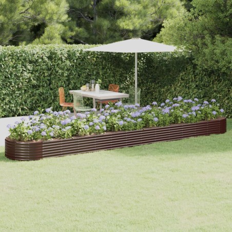 vidaXL Jardinera arriate acero recubrimiento polvo marrón 544x100x36cm