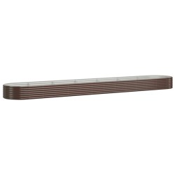 vidaXL Jardinera arriate acero recubrimiento polvo marrón 544x100x36cm