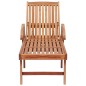 vidaXL Tumbona con cojín estampado de hojas madera maciza de teca