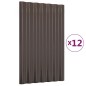 vidaXL Paneles de tejado 12 unidades acero recubierto marrón 60x36 cm vidaXL Paneles de tejado 12 unidades acero recubierto marrón 60x36 cm
