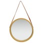 vidaXL Espejo de pared con correa dorado 50 cm vidaXL Espejo de pared con correa dorado 50 cm