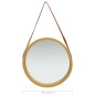 vidaXL Espejo de pared con correa dorado 50 cm vidaXL Espejo de pared con correa dorado 50 cm