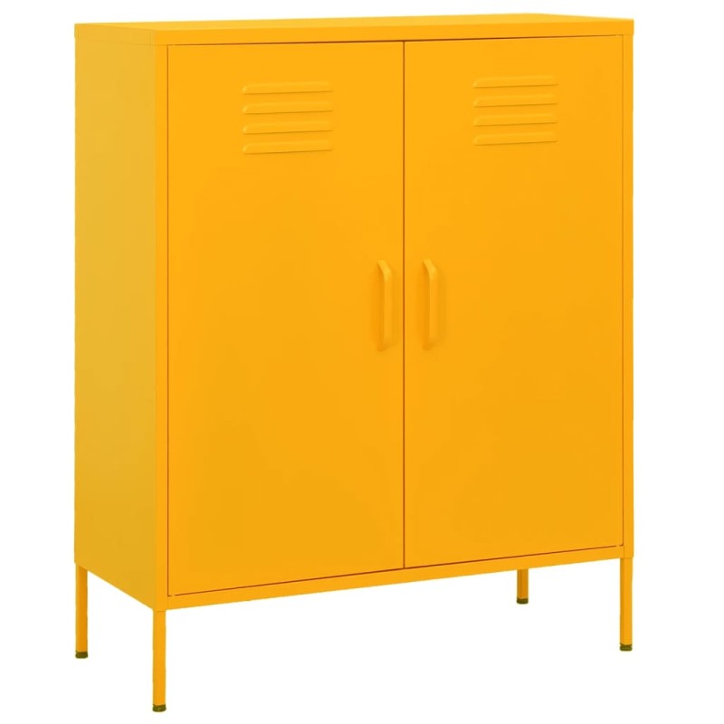 vidaXL Armario de almacenamiento acero amarillo mostaza 80x35x101,5 cm vidaXL Armario de almacenamiento acero amarillo mostaza 80x35x101,5 cm