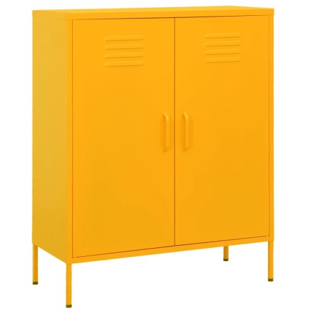 vidaXL Armario de almacenamiento acero amarillo mostaza 80x35x101,5 cm