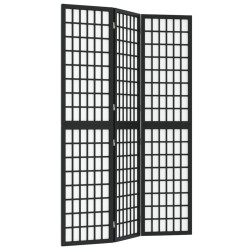vidaXL Biombo plegable con 3 paneles estilo japonés negro 120x170 cm