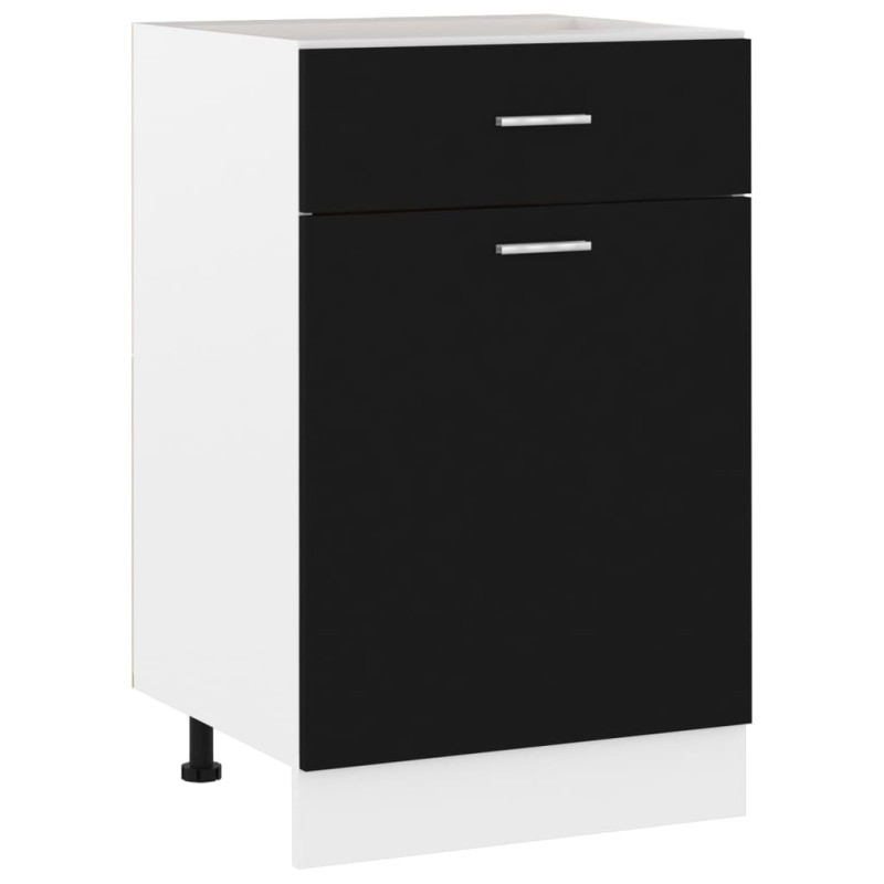vidaXL Armario inferior cajón cocina madera ingeniería negro