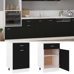 vidaXL Armario inferior cajón cocina madera ingeniería negro