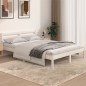 vidaXL Estructura de cama madera maciza de pino blanco 140x190 cm vidaXL Estructura de cama madera maciza de pino blanco 140x190 cm
