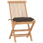 vidaXL Set comedor de jardín plegable 3 piezas madera de teca cojines vidaXL Set comedor de jardín plegable 3 piezas madera de teca cojines