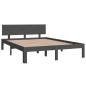 vidaXL Estructura de cama doble madera maciza gris 135x190 cm vidaXL Estructura de cama doble madera maciza gris 135x190 cm