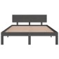 vidaXL Estructura de cama doble madera maciza gris 135x190 cm vidaXL Estructura de cama doble madera maciza gris 135x190 cm