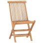 vidaXL Set comedor de jardín plegable 3 piezas madera de teca cojines vidaXL Set comedor de jardín plegable 3 piezas madera de teca cojines