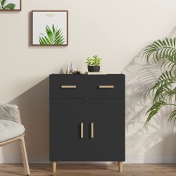 vidaXL Aparador de madera contrachapada negro 69,5x34x89 cm