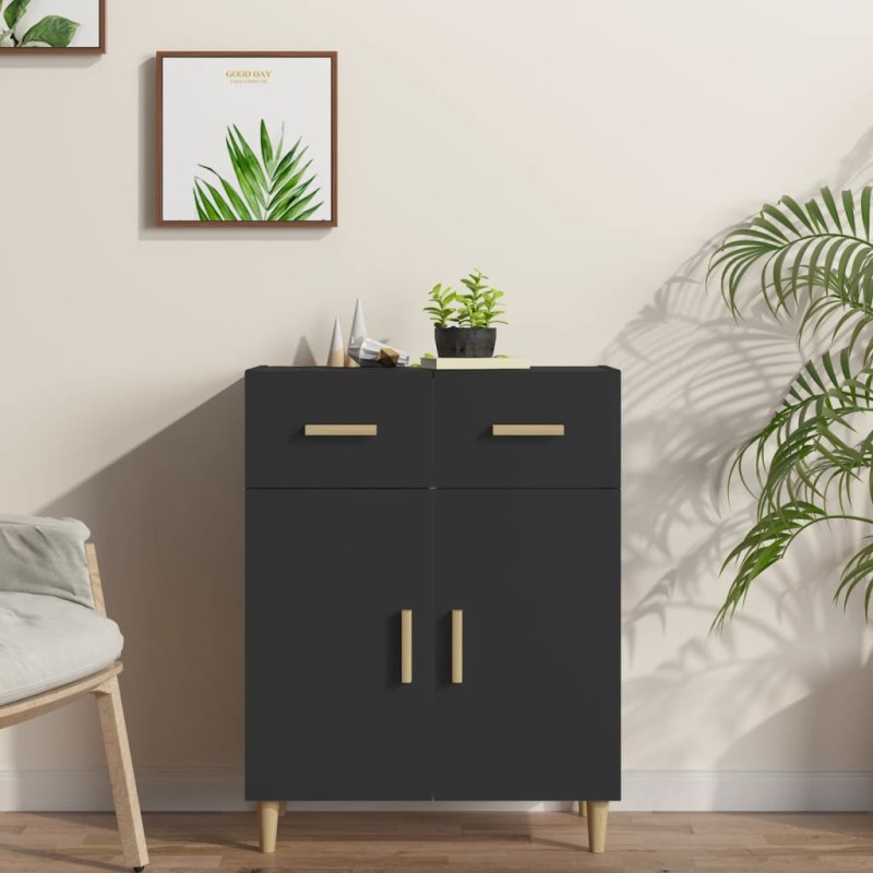 vidaXL Aparador de madera contrachapada negro 69,5x34x89 cm vidaXL Aparador de madera contrachapada negro 69,5x34x89 cm