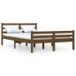vidaXL Estructura de cama doble madera maciza marrón miel 120x190 cm
