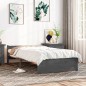vidaXL Estructura de cama madera maciza gris 90x200 cm vidaXL Estructura de cama madera maciza gris 90x200 cm