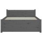 vidaXL Estructura de cama madera maciza gris 90x200 cm vidaXL Estructura de cama madera maciza gris 90x200 cm