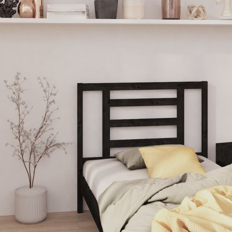 vidaXL Cabecero de cama madera maciza de pino negro 106x4x100 cm
