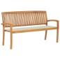 vidaXL Banco de jardín apilable con cojín madera maciza teca 159 cm vidaXL Banco de jardín apilable con cojín madera maciza teca 159 cm