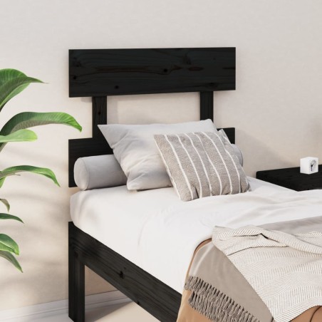 vidaXL Cabecero de cama madera maciza de pino negro 103,5x3x100 cm