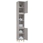 vidaXL Armario de baño madera contrachapada gris Sonoma 30x30x190 cm
