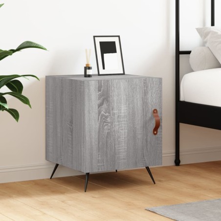 vidaXL Mesita de noche madera de ingeniería gris Sonoma 40x40x50 cm