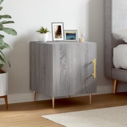 vidaXL Mesita de noche madera de ingeniería gris Sonoma 40x40x50 cm