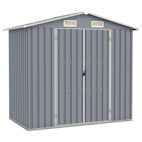 vidaXL Cobertizo de jardín acero galvanizado gris 205x129x183 cm 