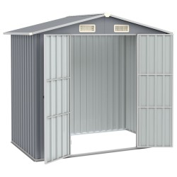 vidaXL Cobertizo de jardín acero galvanizado gris 205x129x183 cm 