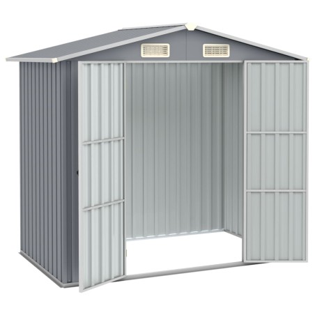 vidaXL Cobertizo de jardín acero galvanizado gris 205x129x183 cm 