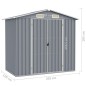 vidaXL Cobertizo de jardín acero galvanizado gris 205x129x183 cm 
