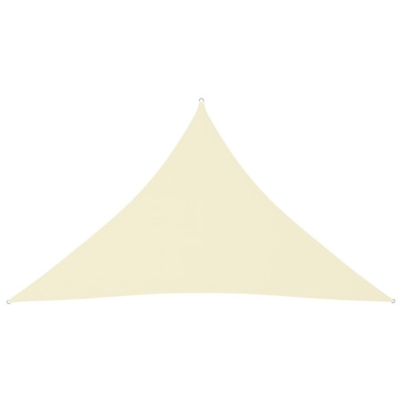 vidaXL Toldo de vela triangular tela Oxford color crema 4x4x5,8 m