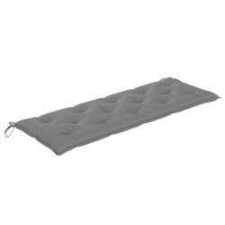 vidaXL Banco de jardín apilable con cojín madera maciza de teca 159 cm