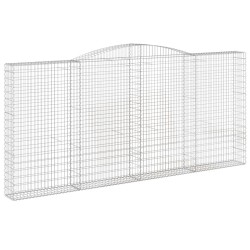 vidaXL Cesta gaviones forma arco hierro galvanizado 400x30x180/200 cm
