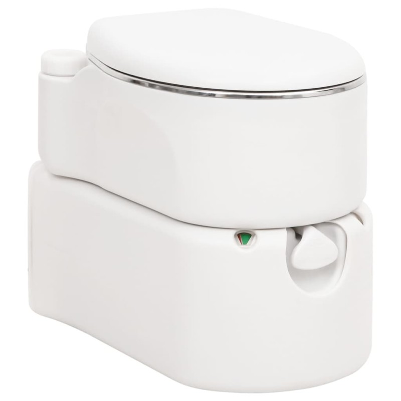 vidaXL Inodoro de camping integrado HDPE y acero blanco 24+17 L vidaXL Inodoro de camping integrado HDPE y acero blanco 24+17 L