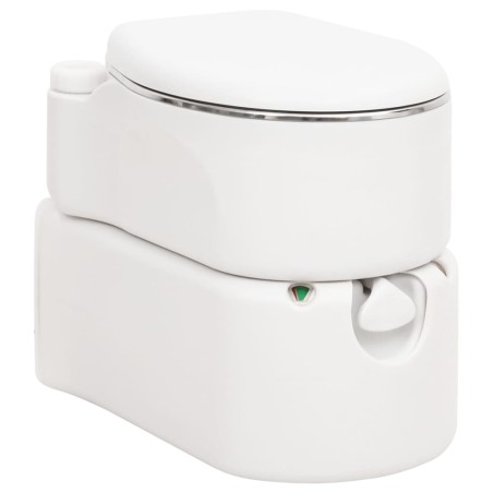 vidaXL Inodoro de camping integrado HDPE y acero blanco 24+17 L      