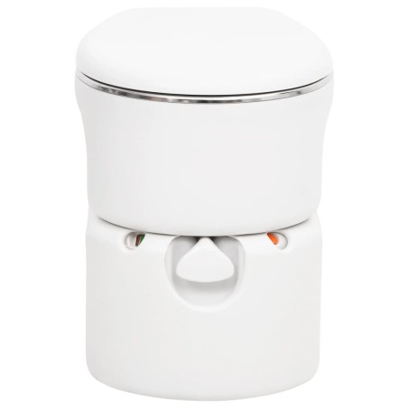 vidaXL Inodoro de camping integrado HDPE y acero blanco 24+17 L      