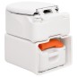 vidaXL Inodoro de camping integrado HDPE y acero blanco 24+17 L vidaXL Inodoro de camping integrado HDPE y acero blanco 24+17 L