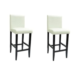vidaXL Taburetes de cocina 2 unidades cuero sintético blanco
