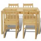 vidaXL Mesa de comedor y 4 sillasde madera color natural vidaXL Mesa de comedor y 4 sillasde madera color natural