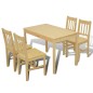 vidaXL Mesa de comedor y 4 sillasde madera color natural vidaXL Mesa de comedor y 4 sillasde madera color natural