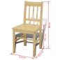 vidaXL Mesa de comedor y 4 sillasde madera color natural vidaXL Mesa de comedor y 4 sillasde madera color natural