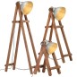 vidaXL Lámpara de pie 3 pzas madera maciza de mango plateada E27 vidaXL Lámpara de pie 3 pzas madera maciza de mango plateada E27