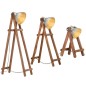 vidaXL Lámpara de pie 3 pzas madera maciza de mango plateada E27 vidaXL Lámpara de pie 3 pzas madera maciza de mango plateada E27